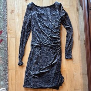 Elegant Black Patterned Dress